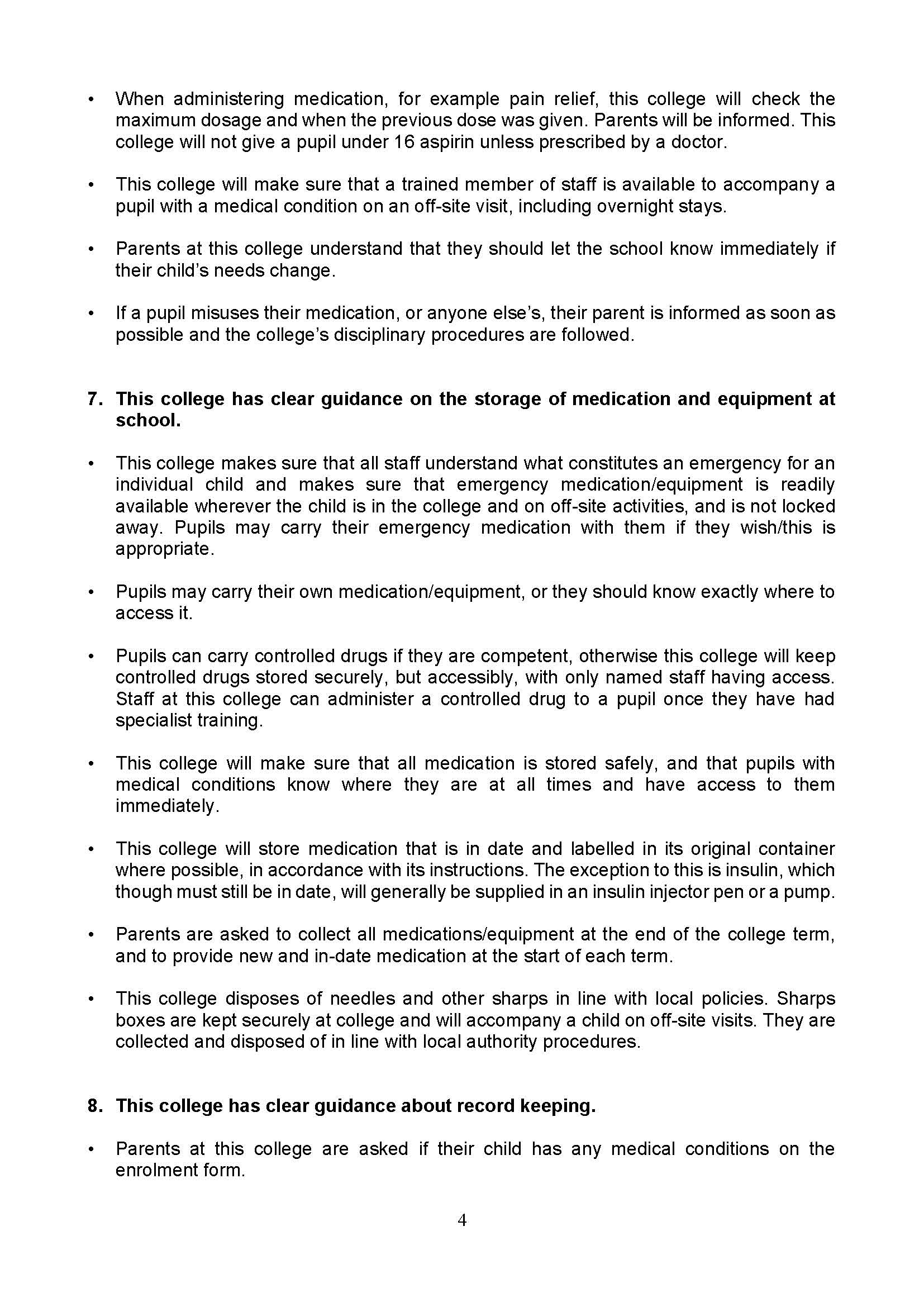 Medical conditions policy st thomas more roman catholic college